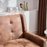 2-Seater Linen Bench with Button Tufting and Solid Wood Legs, Premium Linen