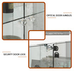 Glass Display Cabinet with LED Lighting, Drawers & Tempered Glass Shelves, H167cm Black