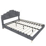 Modern Minimalist Soft Bed 160x200cm with Mattress, Gray