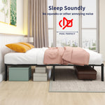 Metal Bed Frame 140x200 cm - Sturdy Platform Bed, Metal