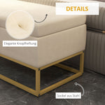 Bench with Storage, Upholstered, Folding Lid, Velvet Beige