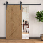 Sliding door fitting set 200 cm complete with rails, rollers, anti-jump devices, door stop, floor guide, carbon steel brown
