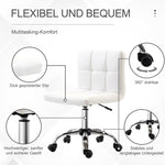 Office Chair, Ergonomic Height-Adjustable Swivel Chair, Faux Leather, White