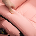 Office Chair, 7-Point Massage Reclining Height-Adjustable 120 kg Capacity, Pink
