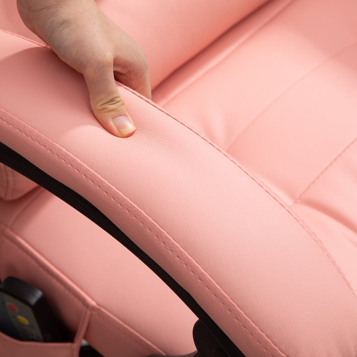 Office Chair, 7-Point Massage Reclining Height-Adjustable 120 kg Capacity, Pink