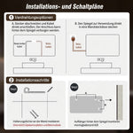 LED Bathroom Mirror 60x100 cm, Dimmable Anti-Fog, Black Aluminum