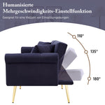Sofa Bed, Modern 2-Seater, 3-Level Adjustable Backrest, Velvet