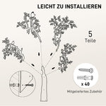 Wall-mounted Coat Rack Tree Design with Birds, Black