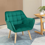 Single Armchair, Relax Chair, Velvet, Green
