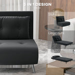 Folding Armchair, Bed Function Single Sofa, Velvet Black