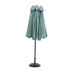 Double Sided Outdoor Umbrella, 14.8 Ft Rectangular Large with Crank, Light Green