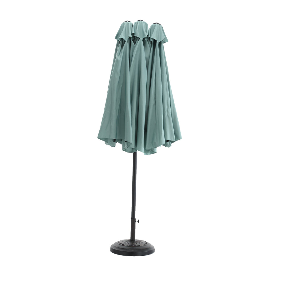 Double Sided Outdoor Umbrella, 14.8 Ft Rectangular Large with Crank, Light Green