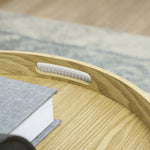 Storage Stool, Round Footstool Upholstered Coffee Table, Cream White