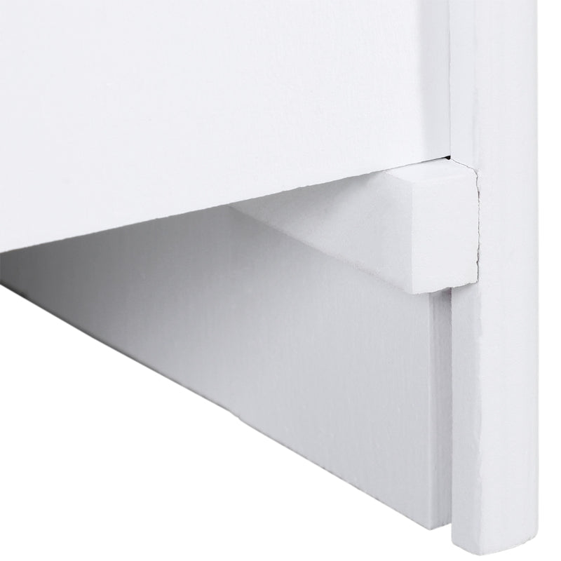 Dog Stairs, 3 Steps Pet Entry Aid with Storage, Fir Wood White