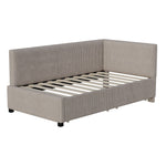 Upholstered Bed Sofa, 90x200 Multifunctional with 2 Storage Drawers, Gray Velvet