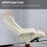 Recliner with Footstool, Upholstered Rocking Adjustable Backrest, Faux Leather Cream White