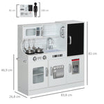 AIYAPLAY Children's Kitchen Play with Telephone, Chalkboard, Microwave, Stove, Sink, Ice Cube Maker, White