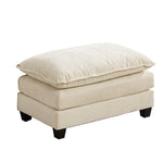 Cloud Sofa Ottoman - Modern Sectional Upholstered Cushion - Chenille Beige