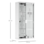 Medicine Cabinet First Aid with Lock 30x12x60cm Stainless Steel