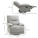 Reclining TV Armchair, Swivel Function Spring Core System Footrest