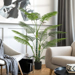 Artificial Palm Tree, 16 UV-Resistant Plastic Leaves with Pot, Green