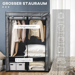 Wardrobe Fabric, Foldable with Zipper, Light Grey