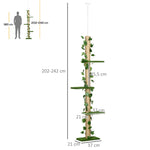 Cat Tree, Height Adjustable Jute, Green and Yellow