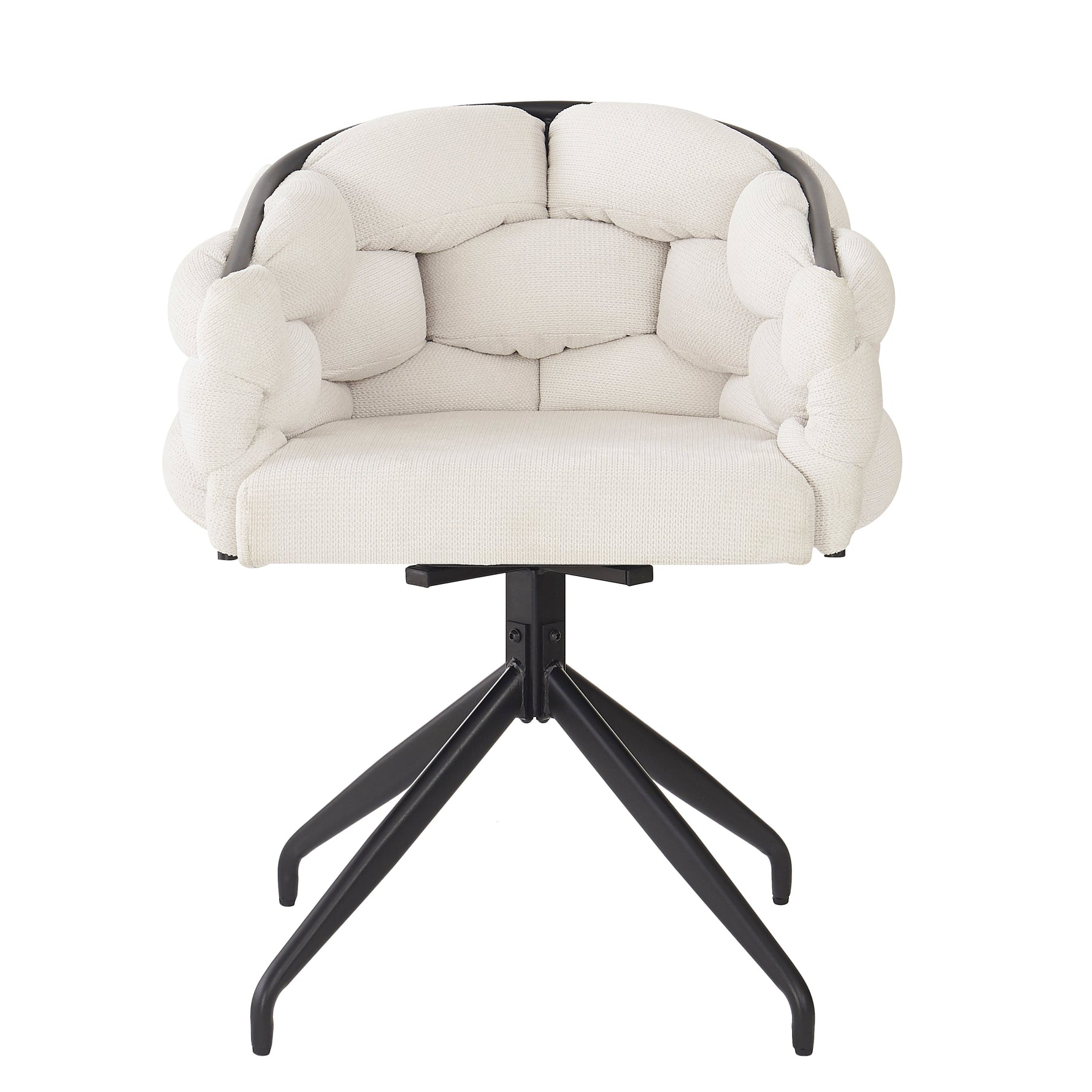 Velvet Swivel Chairs (2 Pcs) 360° Rotatable Ergonomic - Beige