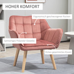 Single Armchair, Relaxing Velvet-Look Upholstered, Raised Legs