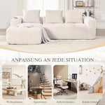 Compact Modular Sofa with Side Pocket, Cup Holder & 3 Cushions - Corduroy Beige
