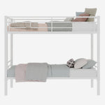 Twin over Twin Bunk Bed Convertible 2 Beds with Ladders & Railings, Metal