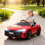 Audi Licensed Children's Electric Car with Remote Control and Safety Belt, Red and Black