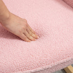 Rocking Chair Recliner Accent Max Load 120 kg Faux Lambskin Pink