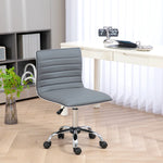 Office Chair, Height-Adjustable Swivel with Wheels, Light Grey