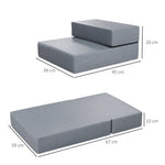 Pet Stairs, 2 Steps Foldable, Dog Stairs, Grey PU Leather