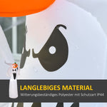 Halloween Inflatable Ghost, 1.8m with LEDs, White + Orange Polyester