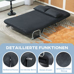 Sleeper Sofa 2-Seater Adjustable Backrest Velvet Black