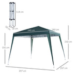 Pop-Up Gazebo, Party Tent, UV Protection, Foldable, Portable, Steel Green