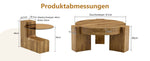 Separable Coffee Table Set MDF Wood Look Safety Glass - Brown Tinted