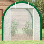 Foil Greenhouse Tunnel, 3.58 x 2.1 x 2.1 m Roller Door, Galvanized Steel, White