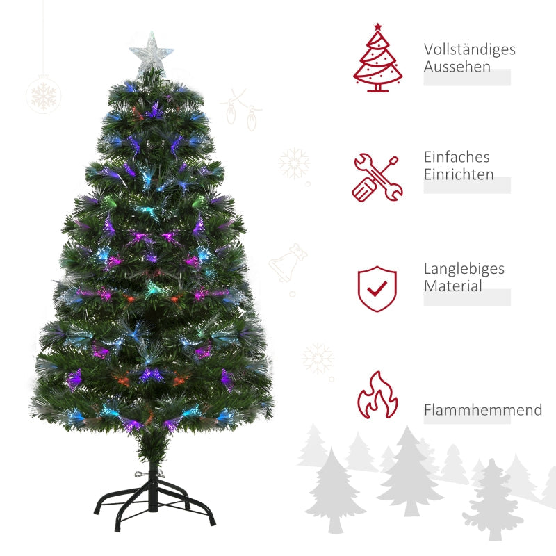Artificial Christmas Tree, LED Lights, Star Top, Green