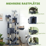 Cat Tree with Cave, 2 Play Balls, Sisal Posts, Platform, Dark Grey