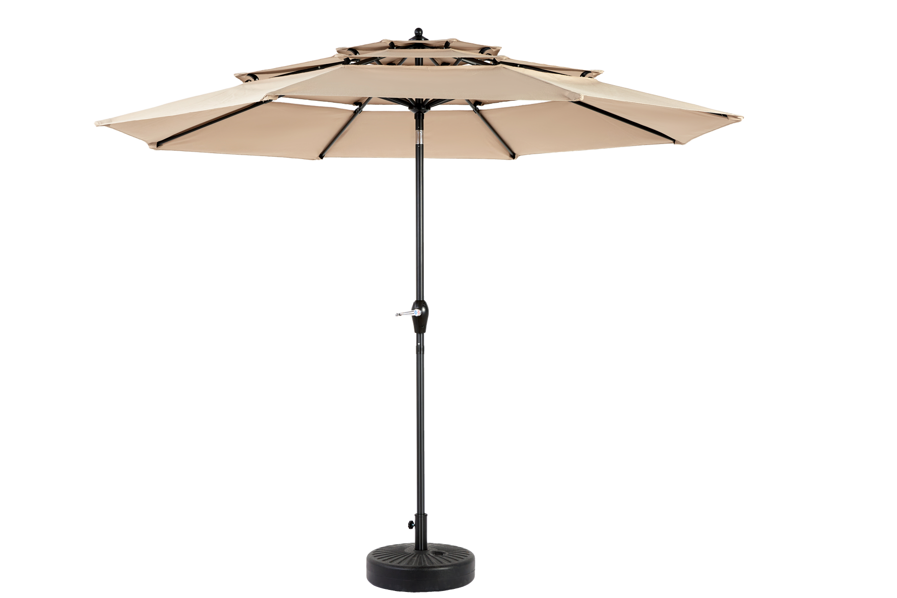 Outdoor Umbrella 14.8 Ft Double Sided Rectangular Large with Crank, Khaki