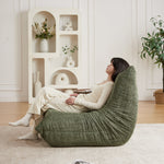 Chenille Togo Two-Seater Sofa, Floor Lounge Chair with High-Density Foam, Chenille Fabric