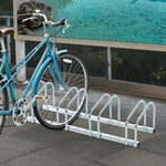 Bicycle Stand, Weatherproof Durable 5 Bicycles, Silver Steel