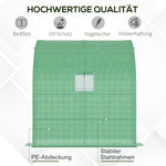 Polytunnel Greenhouse 2 Doors UV Protection Steel & PE Green