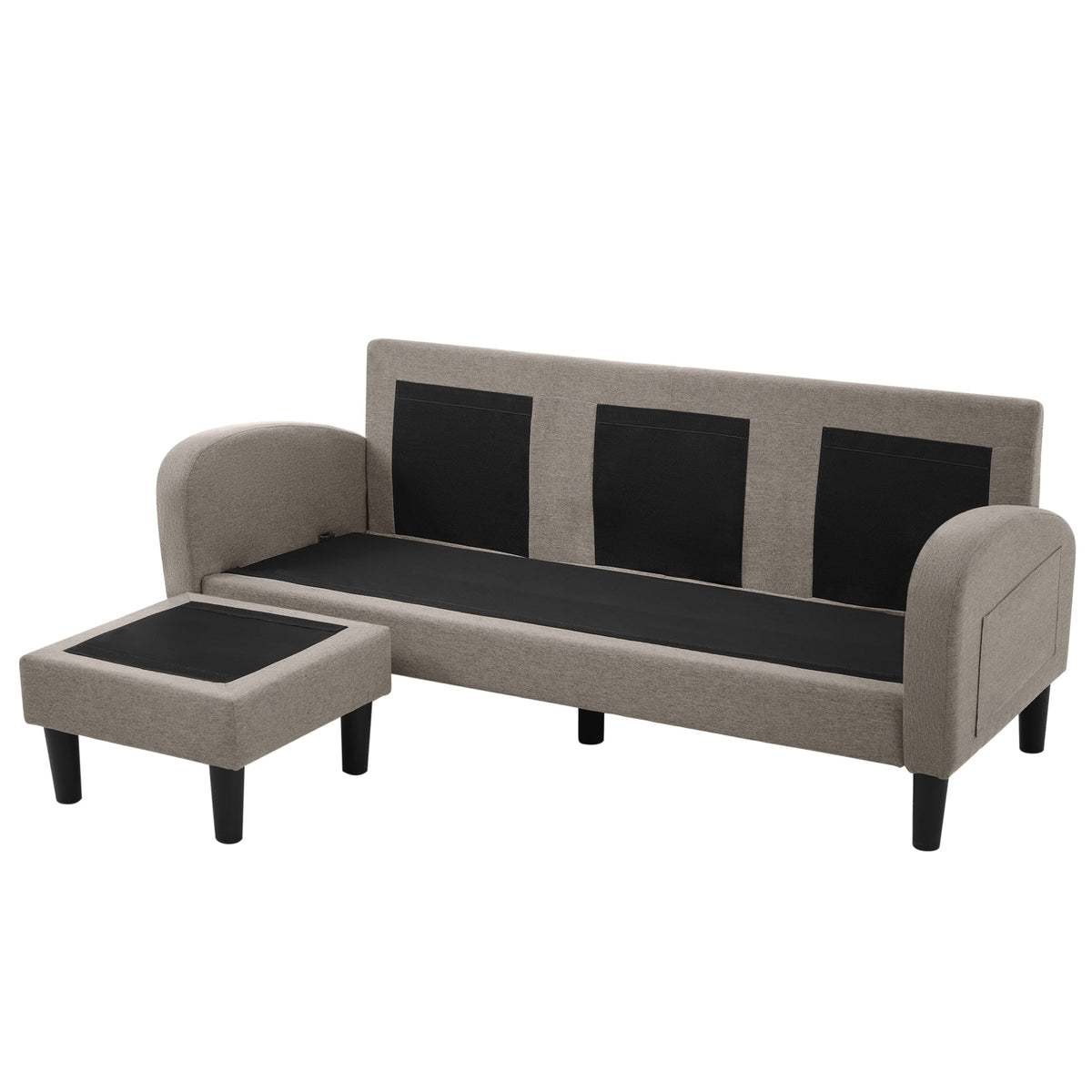 Sofa, L-Shaped Corner with Chaise, 3-Seater, Cotton Linen