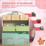 Children's Wardrobe 6 Fabric Boxes Cute Motif 63x30x66cm - Pink