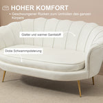 2-Seater Sofa Loveseat Upholstered Armrests Velvet Cream