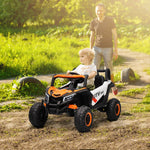 Kids Electric Ride-On Car with Remote Control, LED Lights and USB, Orange
